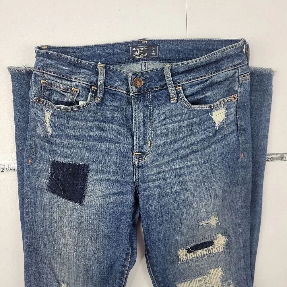 Abercrombie‎ & Fitch harper low rise super skinny jeans 25/0 blue womens 3653